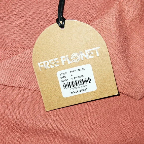 🌞 Free Planet Men’s Casual Button-Down Shirt – Size Large, Slate Rose, NWT - Picture 5 of 6